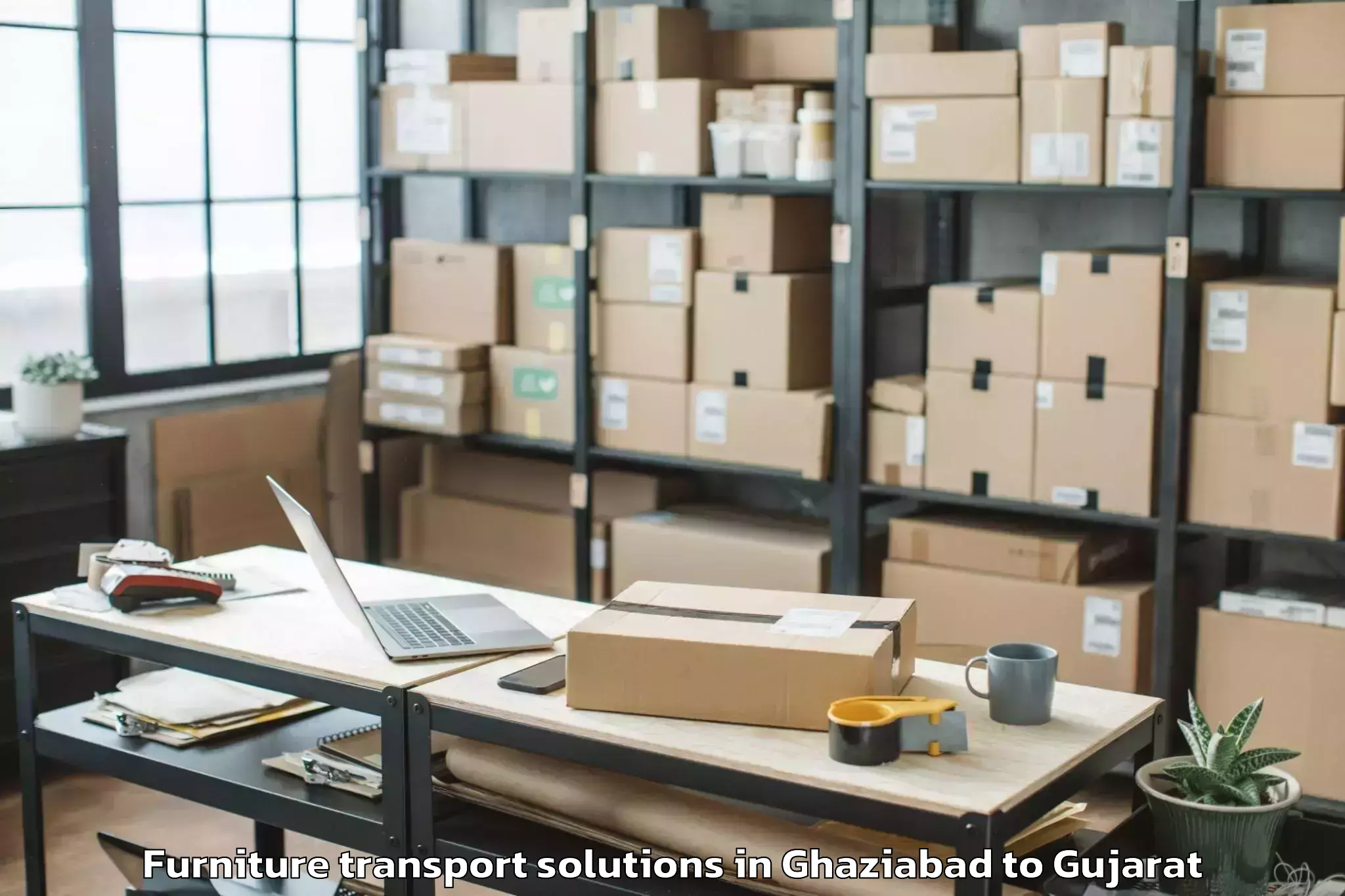 Reliable Ghaziabad to Satlasana Furniture Transport Solutions